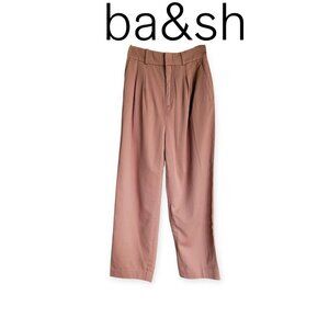 ba&sh 100% Cotton Blush Tan Trousers XS – Soft, Stylish, Made in Portugal